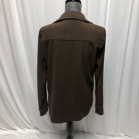Christopher and Banks Shirt Womens Size Medium Brown Button Up Brushed Blouse - Picture 4 of 6